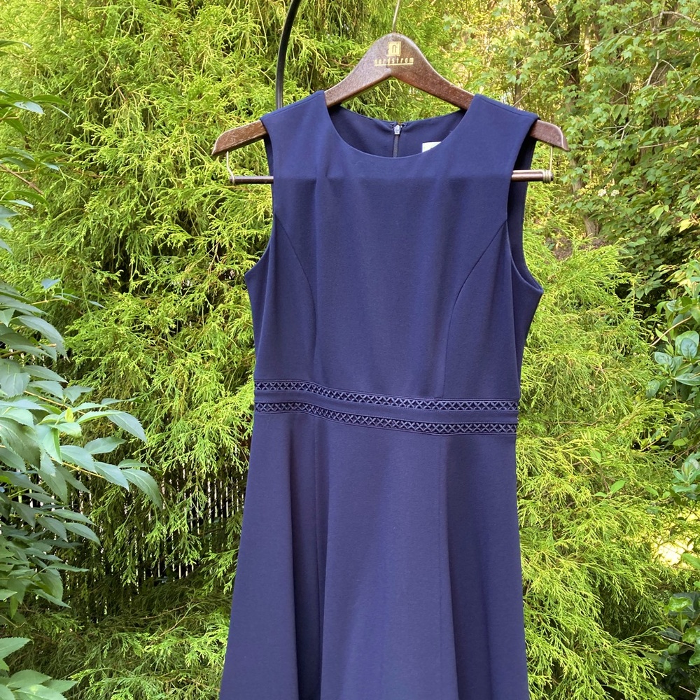 Calvin Klein navy fit and flare dress, size 6